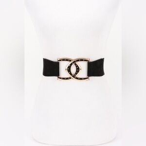 #135 Claire Interlocking Buckle Black Belt